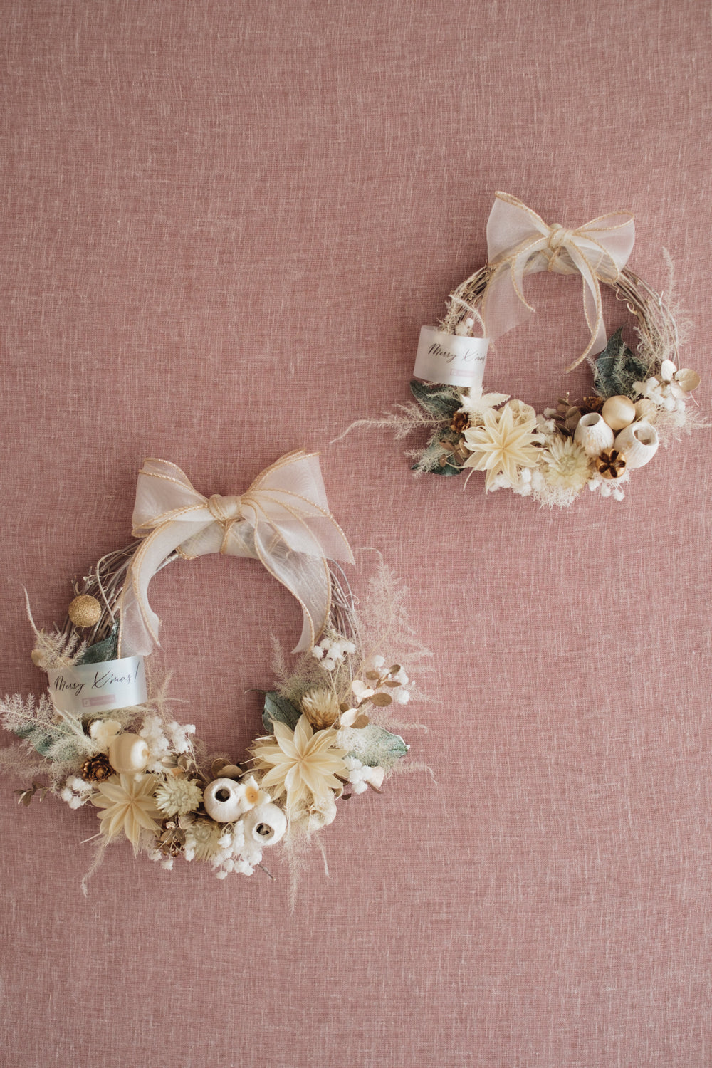 ◆11/12からお届け可能・季節限定◆ROUND Wreath/ラウンドリース ブランノエル/ドライフラワー&プリザーブドフラワー