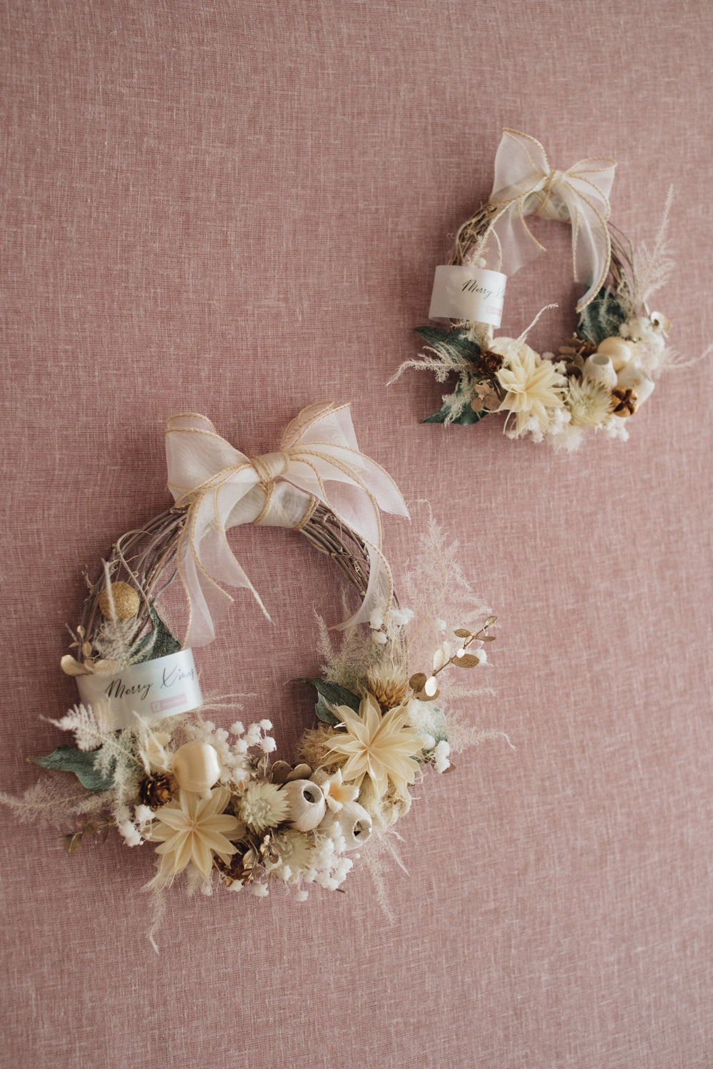 ◆11/12からお届け可能・季節限定◆ROUND Wreath/ラウンドリース ブランノエル/ドライフラワー&プリザーブドフラワー