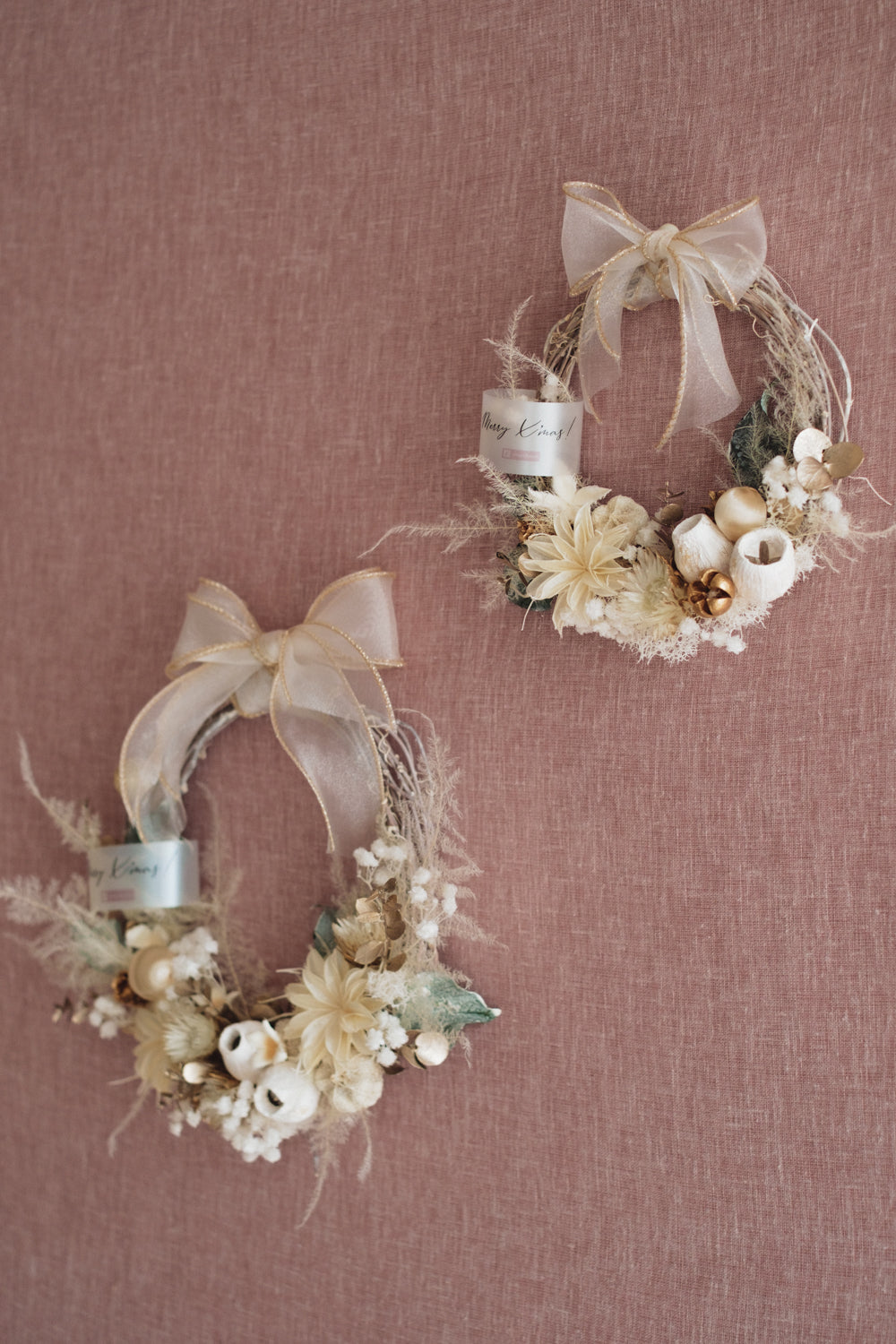 ◆11/12からお届け可能・季節限定◆ROUND Wreath/ラウンドリース ブランノエル/ドライフラワー&プリザーブドフラワー