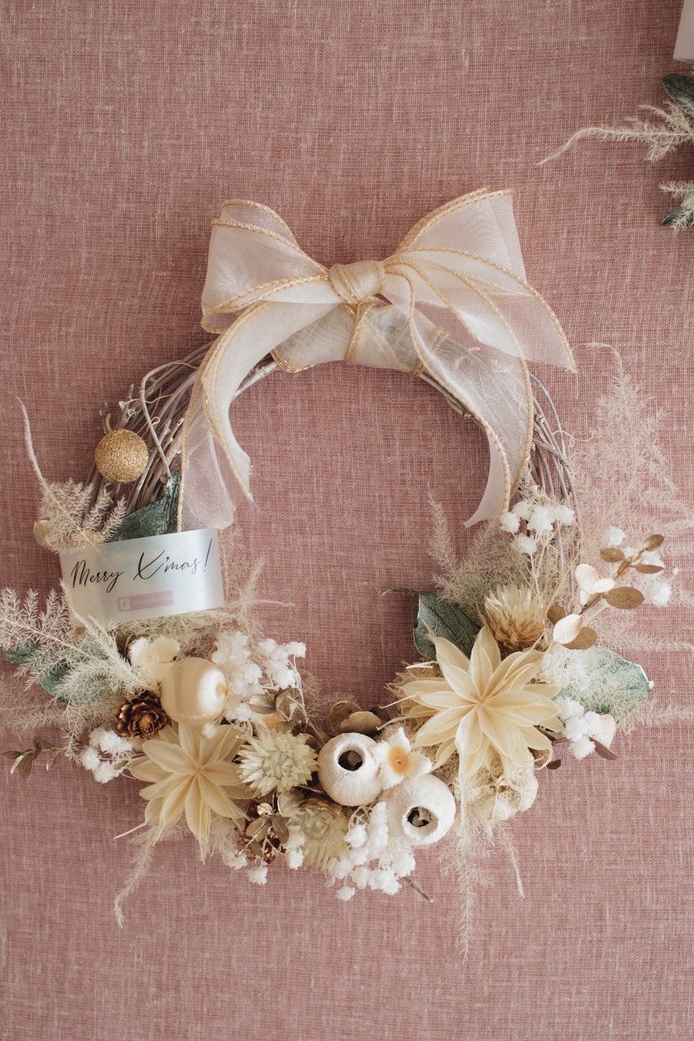 ◆11/12からお届け可能・季節限定◆ROUND Wreath/ラウンドリース ブランノエル/ドライフラワー&プリザーブドフラワー