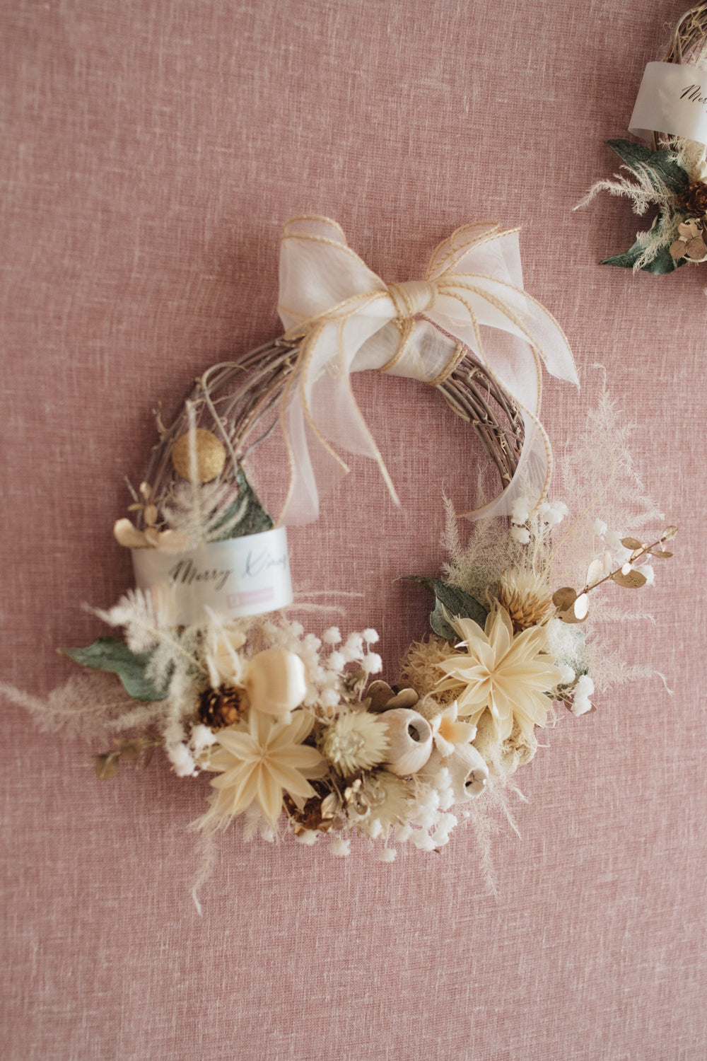 ◆11/12からお届け可能・季節限定◆ROUND Wreath/ラウンドリース ブランノエル/ドライフラワー&プリザーブドフラワー