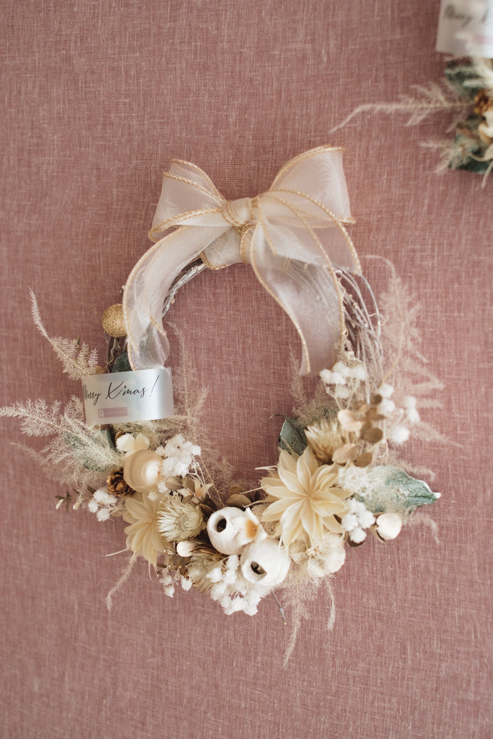 ◆11/12からお届け可能・季節限定◆ROUND Wreath/ラウンドリース ブランノエル/ドライフラワー&プリザーブドフラワー