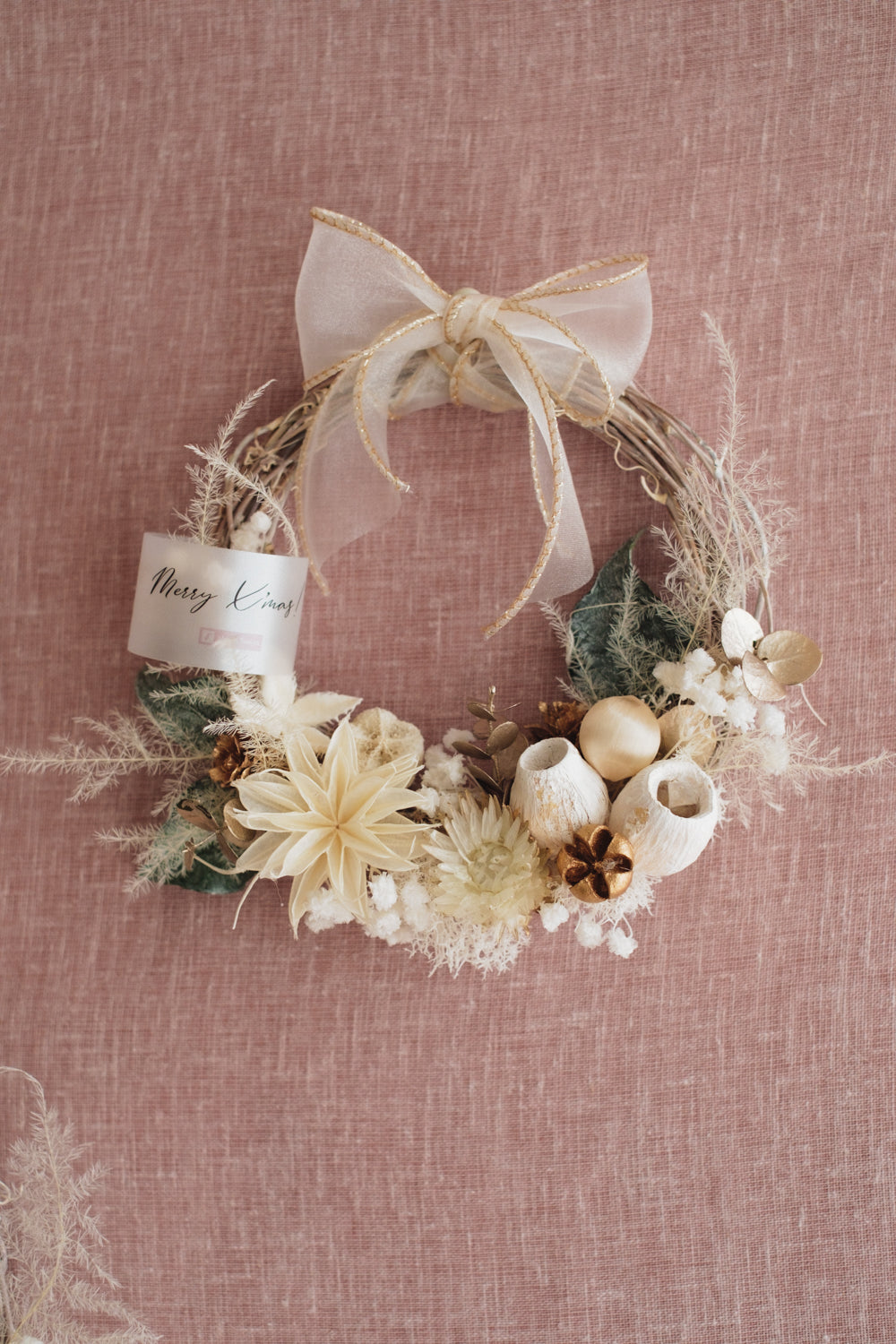 ◆11/12からお届け可能・季節限定◆ROUND Wreath/ラウンドリース ブランノエル/ドライフラワー&プリザーブドフラワー