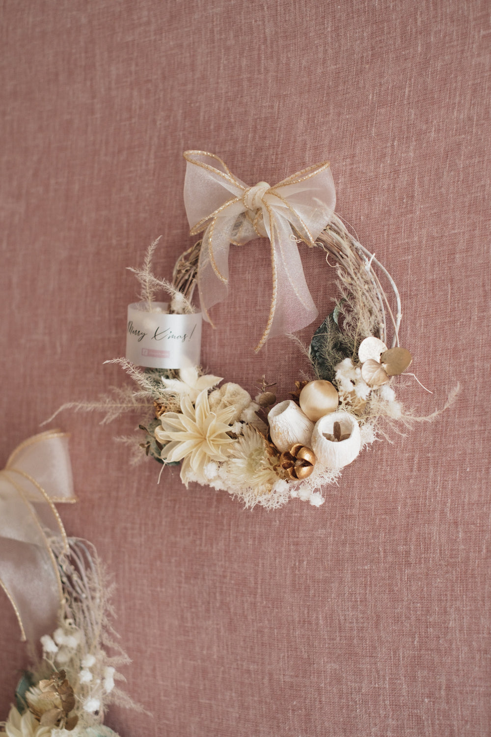 ◆11/12からお届け可能・季節限定◆ROUND Wreath/ラウンドリース ブランノエル/ドライフラワー&プリザーブドフラワー