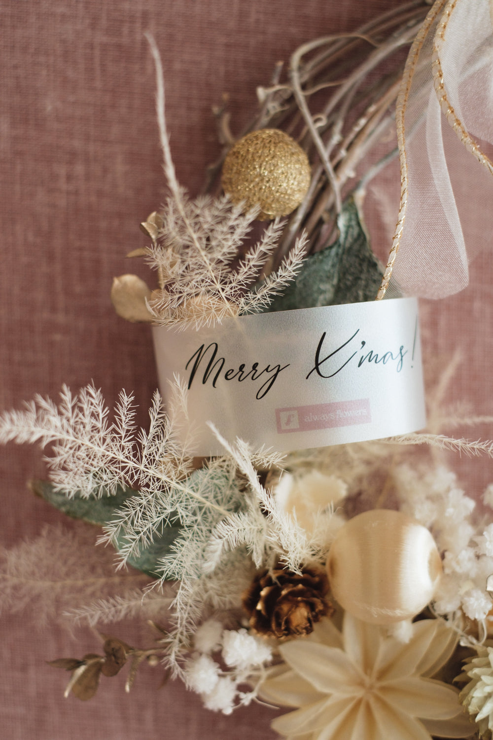 ◆11/12からお届け可能・季節限定◆ROUND Wreath/ラウンドリース ブランノエル/ドライフラワー&プリザーブドフラワー