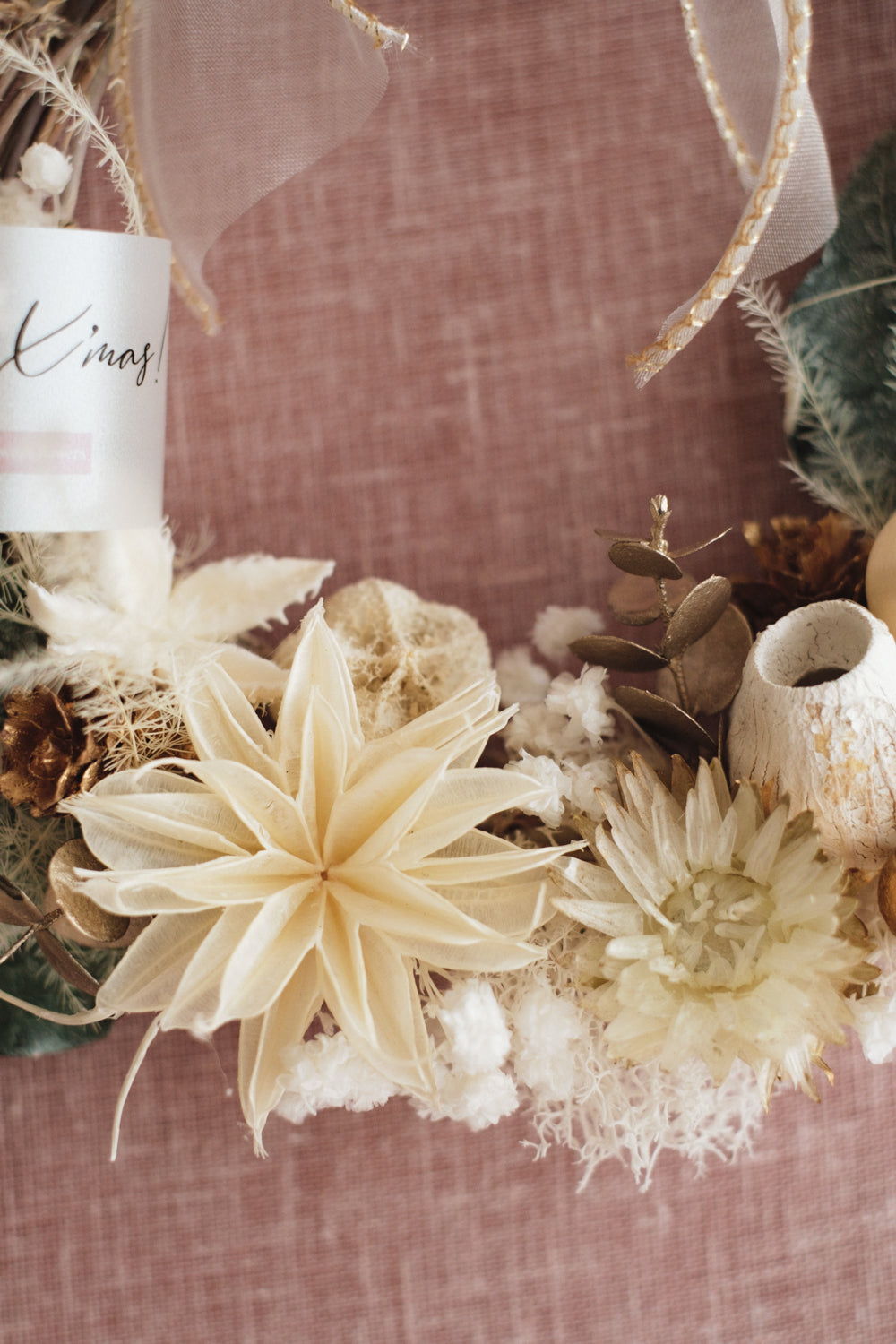 ◆11/12からお届け可能・季節限定◆ROUND Wreath/ラウンドリース ブランノエル/ドライフラワー&プリザーブドフラワー