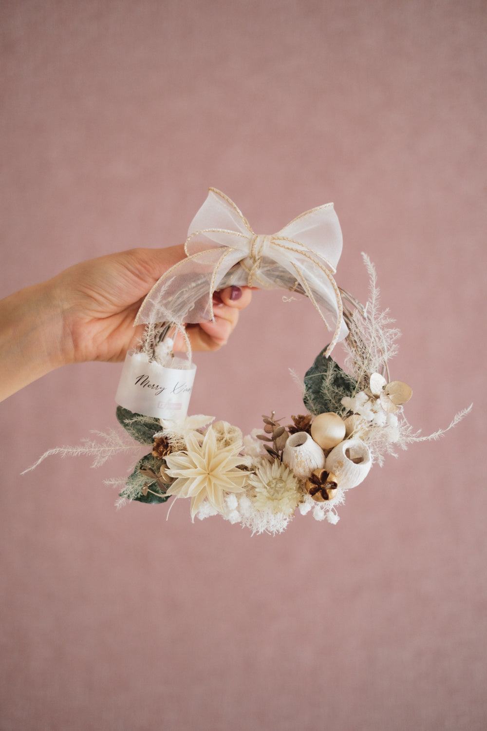 ◆11/12からお届け可能・季節限定◆ROUND Wreath/ラウンドリース ブランノエル/ドライフラワー&プリザーブドフラワー