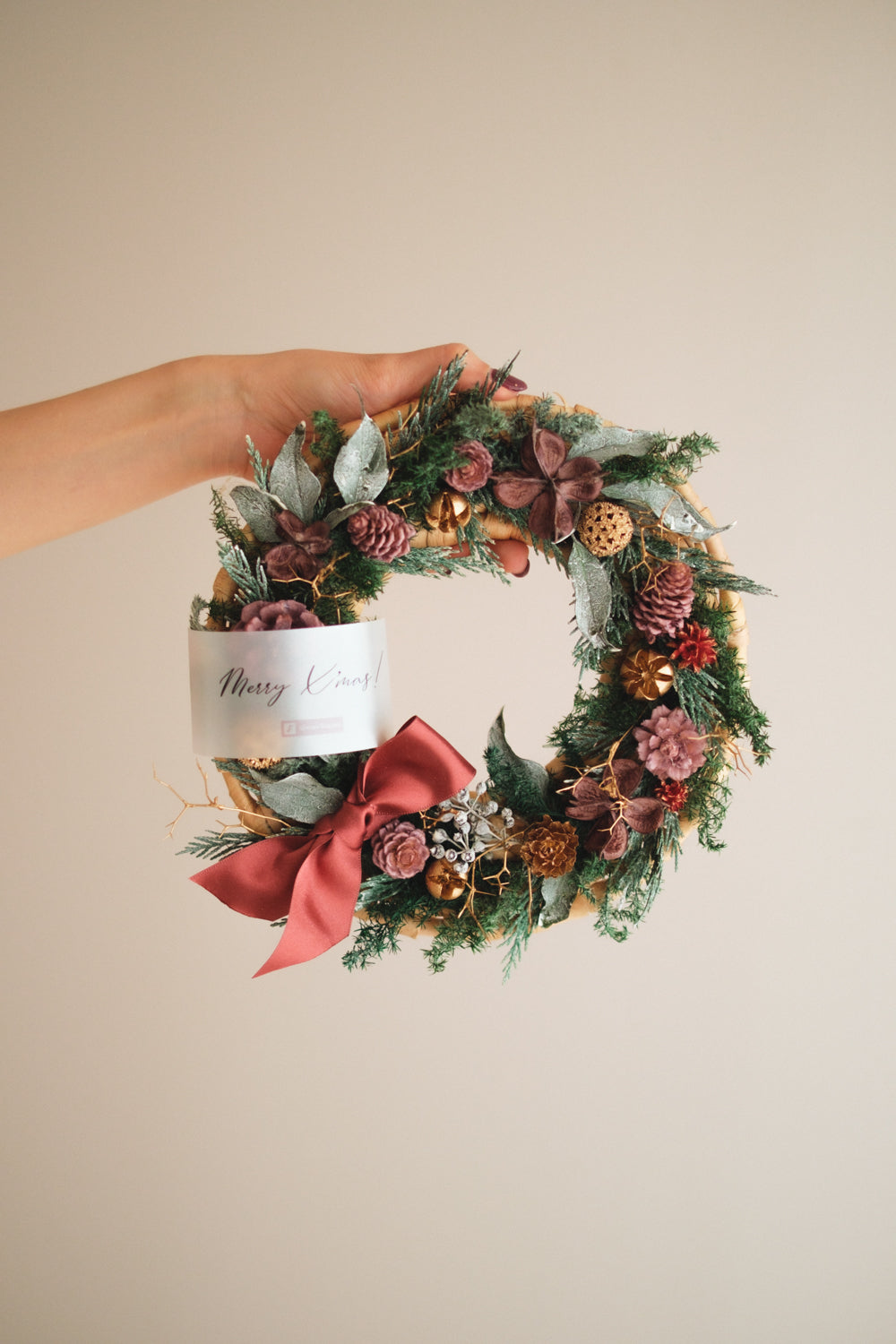 ◆11/12からお届け可能・クリスマス限定◆Disc Wreath/ディスクリース フォレストノエル/ドライフラワー&プリザーブドフラワー