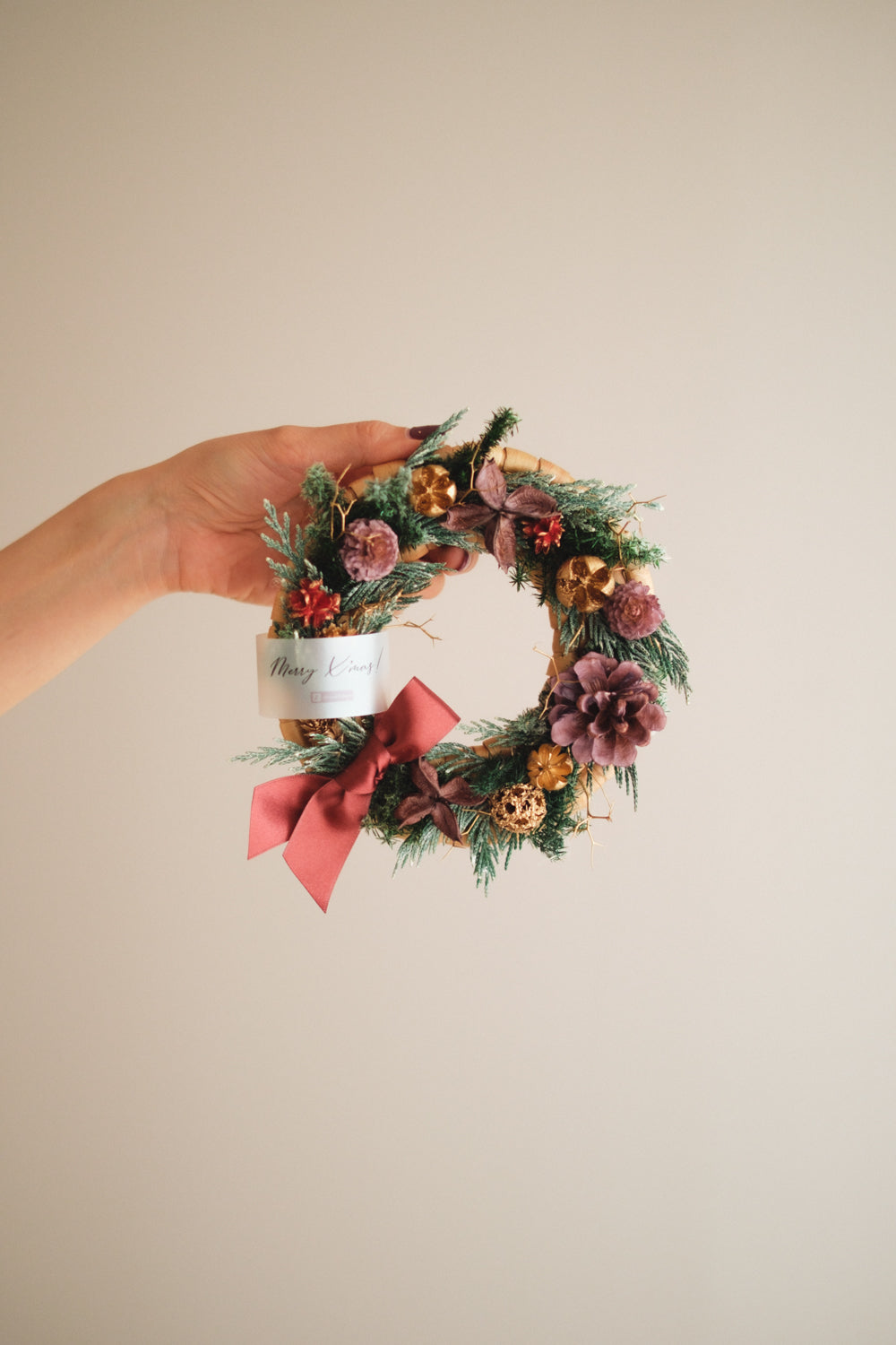 ◆11/12からお届け可能・クリスマス限定◆Disc Wreath/ディスクリース フォレストノエル/ドライフラワー&プリザーブドフラワー