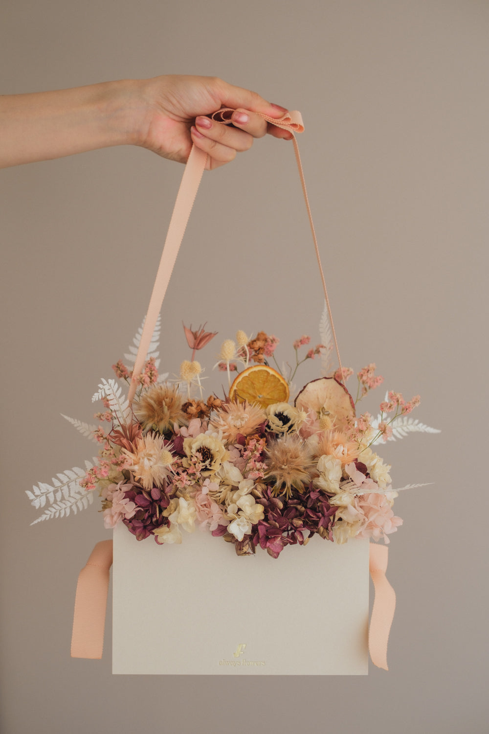 ◆季節限定◆Flower BAG No.1/フラワーバッグアレンジ オータムライト/ドライ&プリザーブドフラワー
