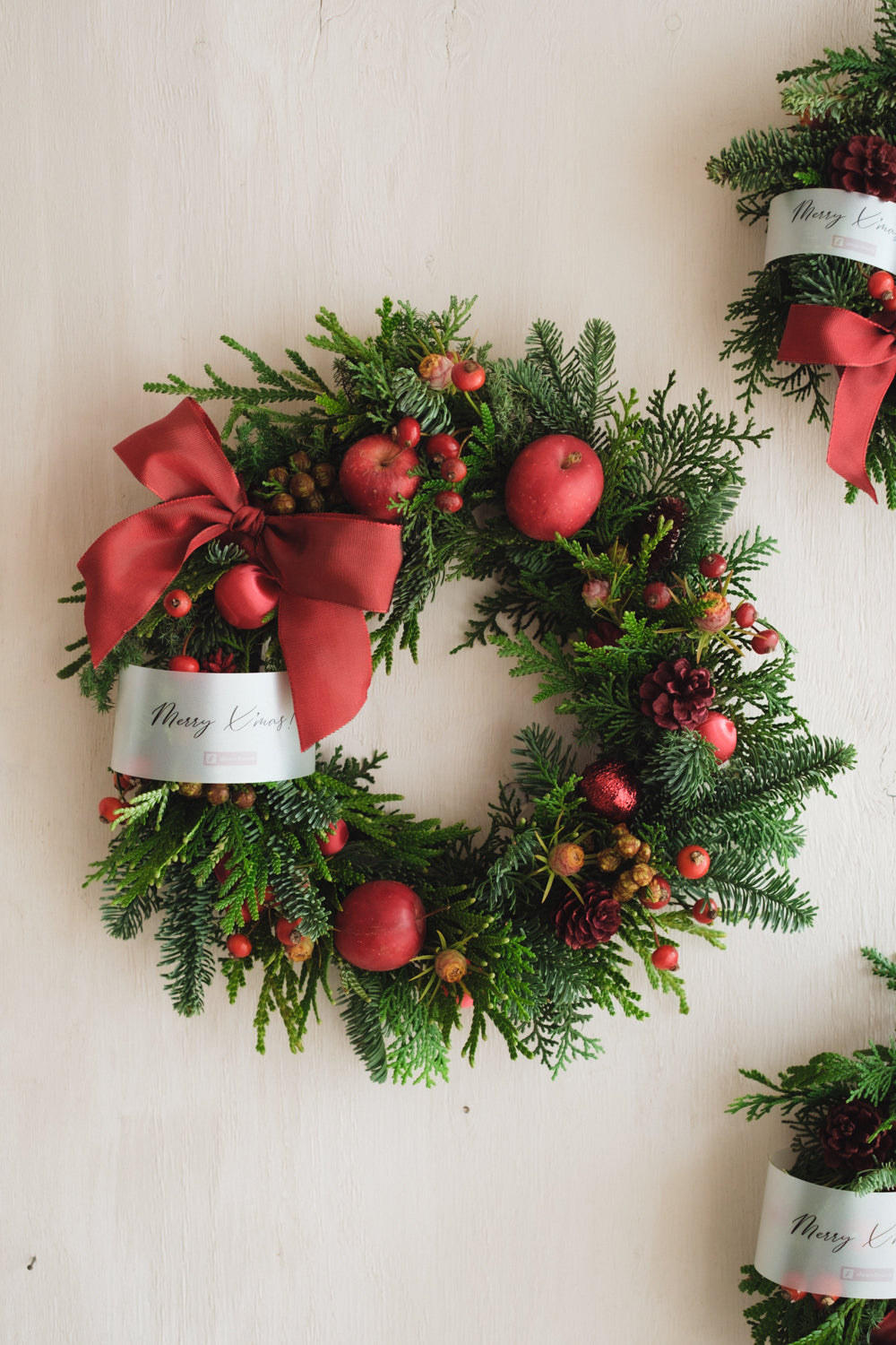 ◆11/26からお届け可能・クリスマス限定◆Round Wreath/ラウンドモミのリース ウォームホリデー/生花