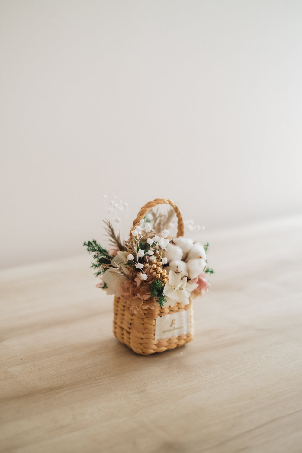 ◆クリスマス限定デザイン◆Flower BAG No.3 /スクエアカゴバッグ シャイニングスノー/ドライ・プリザーブドフラワー