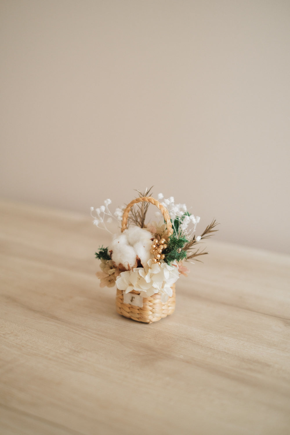 ◆クリスマス限定デザイン◆Flower BAG No.3 /スクエアカゴバッグ シャイニングスノー/ドライ・プリザーブドフラワー