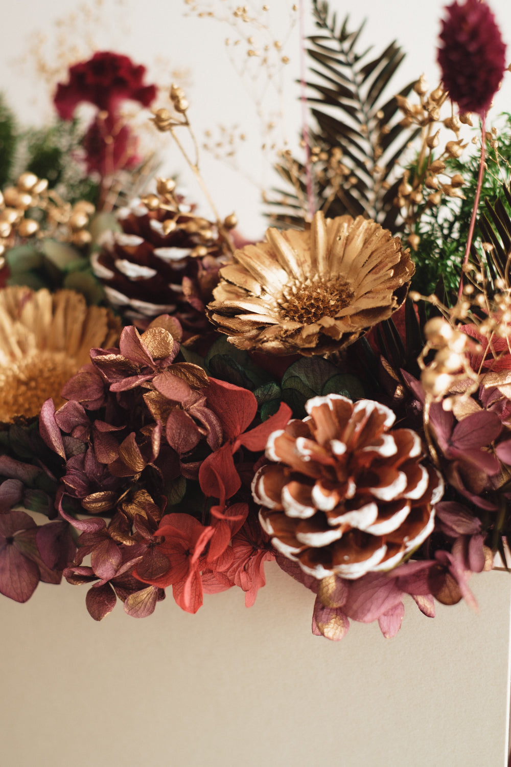 ◆クリスマス限定デザイン◆Flower BAG No.1/フラワーバッグアレンジ グローウィングナイト/ドライ&プリザーブドフラワー