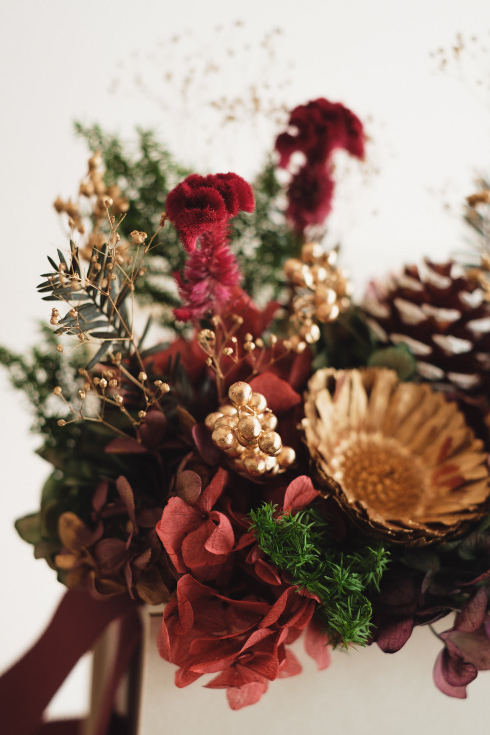 ◆クリスマス限定デザイン◆Flower BAG No.1/フラワーバッグアレンジ グローウィングナイト/ドライ&プリザーブドフラワー