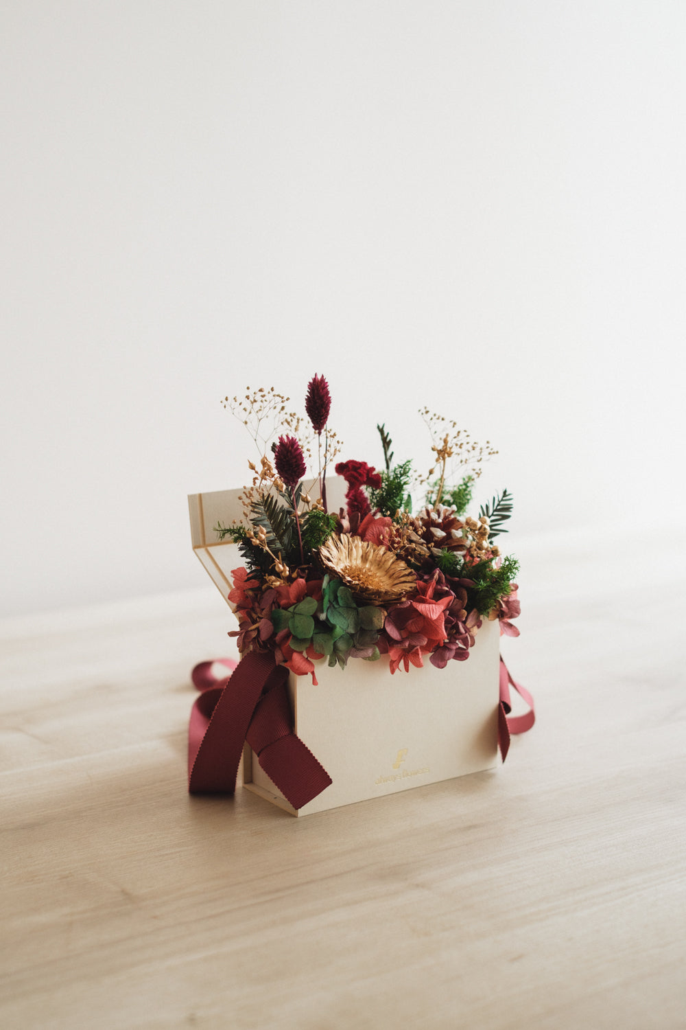 ◆クリスマス限定デザイン◆Flower BAG No.1/フラワーバッグアレンジ グローウィングナイト/ドライ&プリザーブドフラワー