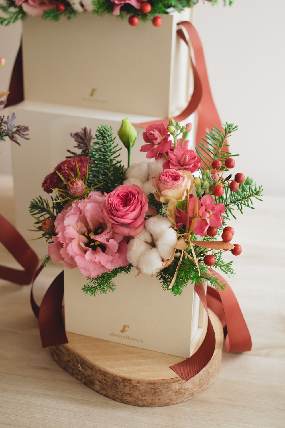 ◆11/29-12/26お届け限定◆Flower BAG No.1/フラワーバッグアレンジ ローズクォーツ/生花