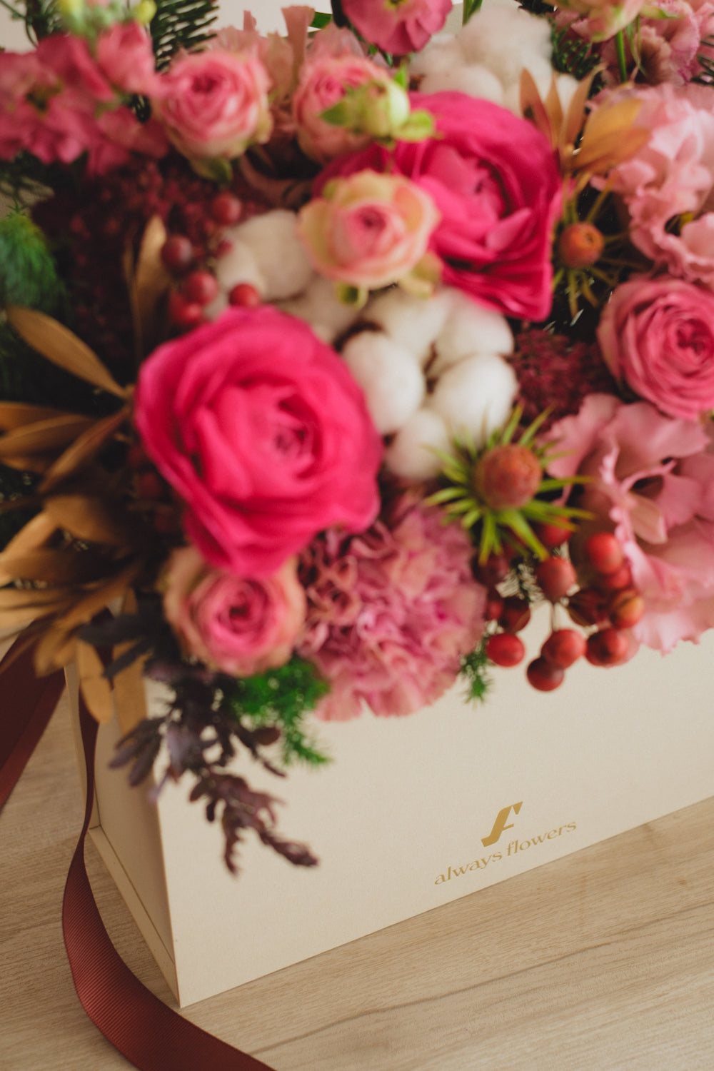 ◆11/29-12/26お届け限定◆Flower BAG No.1/フラワーバッグアレンジ ローズクォーツ/生花