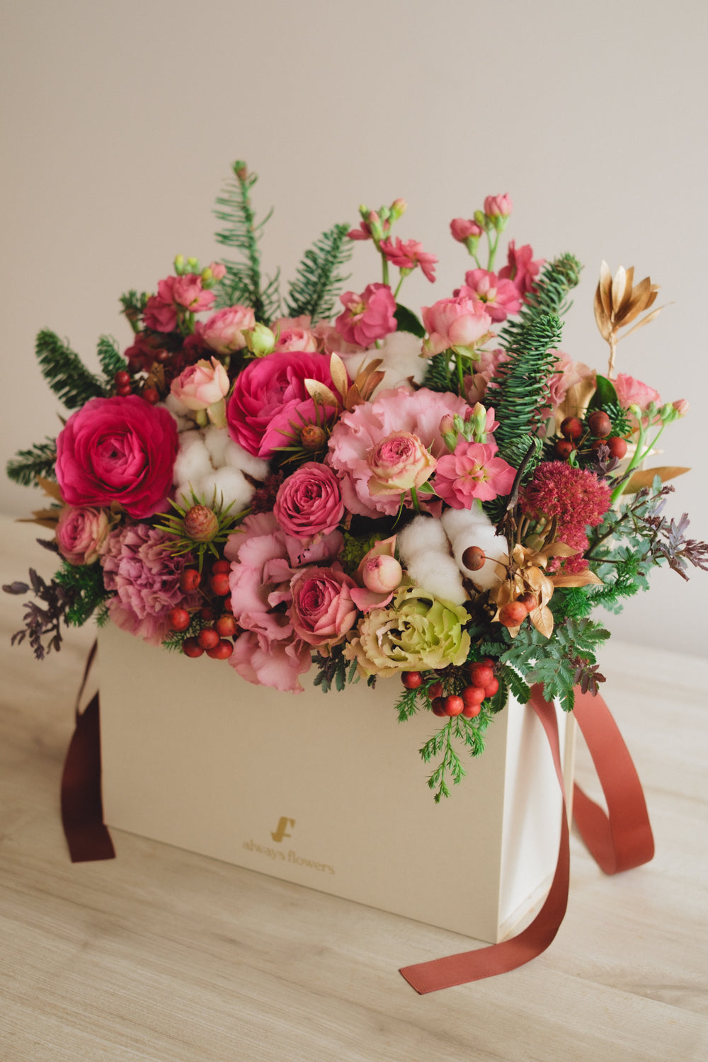 ◆11/29-12/26お届け限定◆Flower BAG No.1/フラワーバッグアレンジ ローズクォーツ/生花