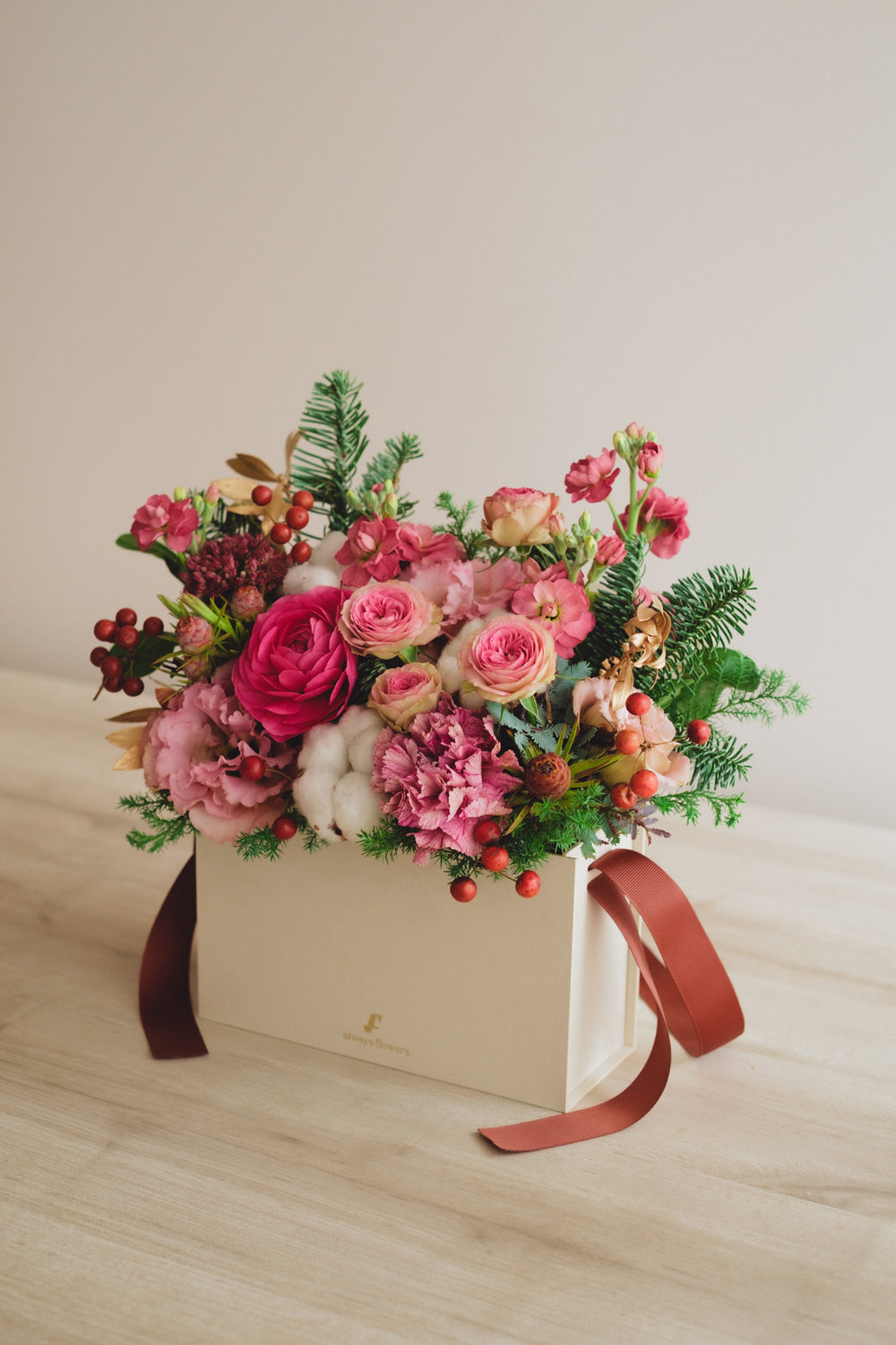 ◆11/29-12/26お届け限定◆Flower BAG No.1/フラワーバッグアレンジ ローズクォーツ/生花