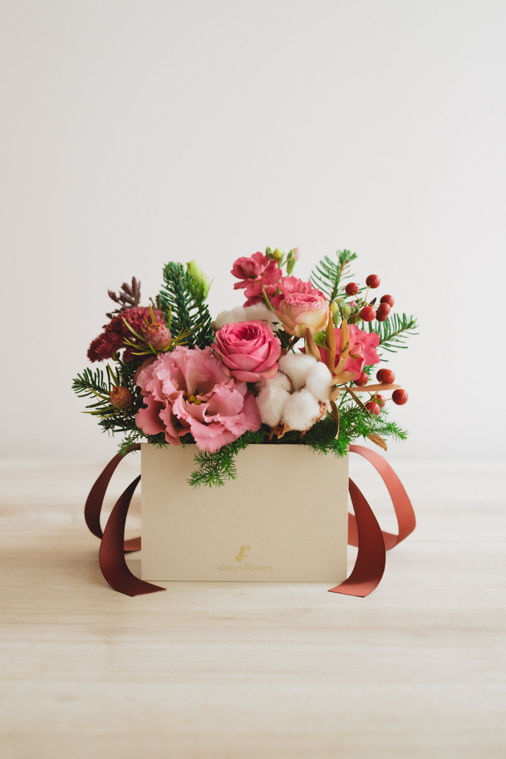 ◆11/29-12/26お届け限定◆Flower BAG No.1/フラワーバッグアレンジ ローズクォーツ/生花