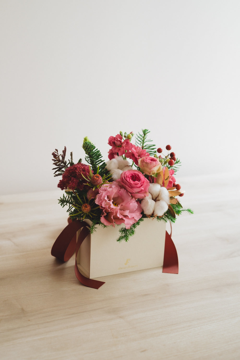 ◆11/29-12/26お届け限定◆Flower BAG No.1/フラワーバッグアレンジ ローズクォーツ/生花