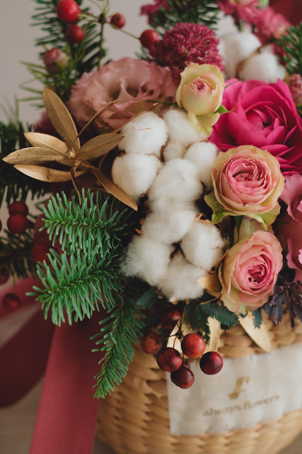 ◆11/29-12/26お届け限定◆Flower BAG No.2/フラワーバッグアレンジ ピンクスピネル/生花