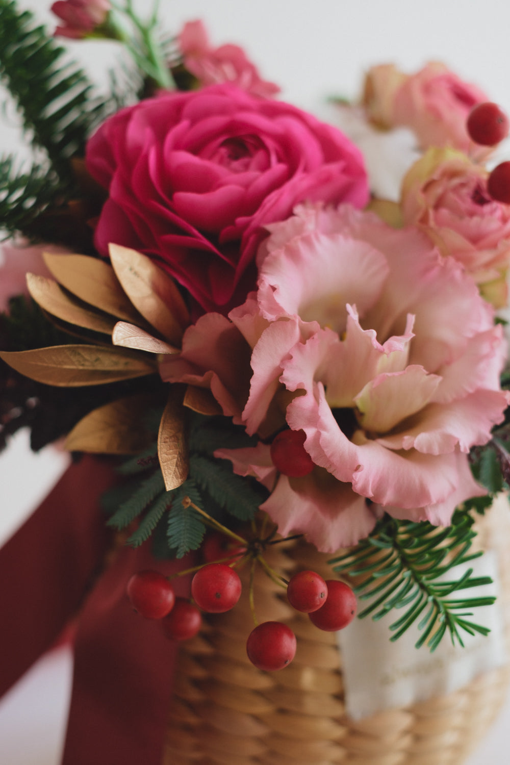 ◆11/29-12/26お届け限定◆Flower BAG No.2/フラワーバッグアレンジ ピンクスピネル/生花