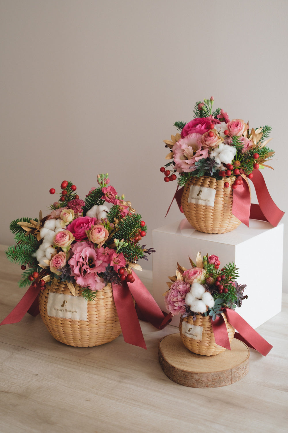 ◆11/29-12/26お届け限定◆Flower BAG No.2/フラワーバッグアレンジ ピンクスピネル/生花