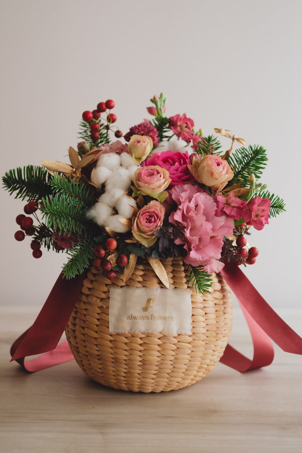 ◆11/29-12/26お届け限定◆Flower BAG No.2/フラワーバッグアレンジ ピンクスピネル/生花