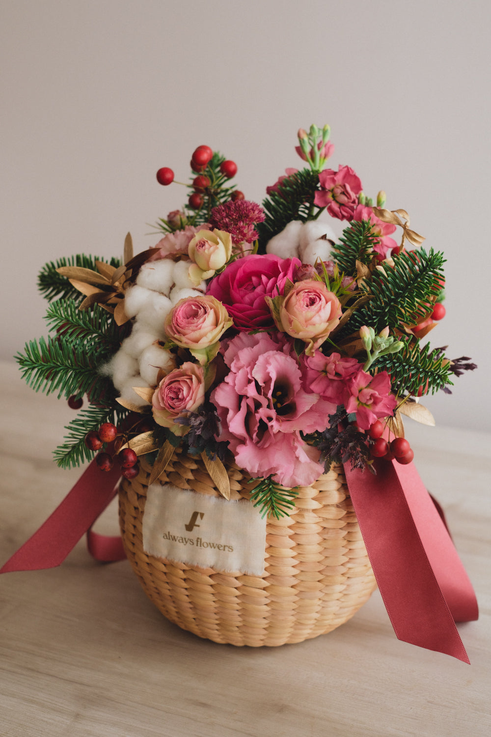 ◆11/29-12/26お届け限定◆Flower BAG No.2/フラワーバッグアレンジ ピンクスピネル/生花