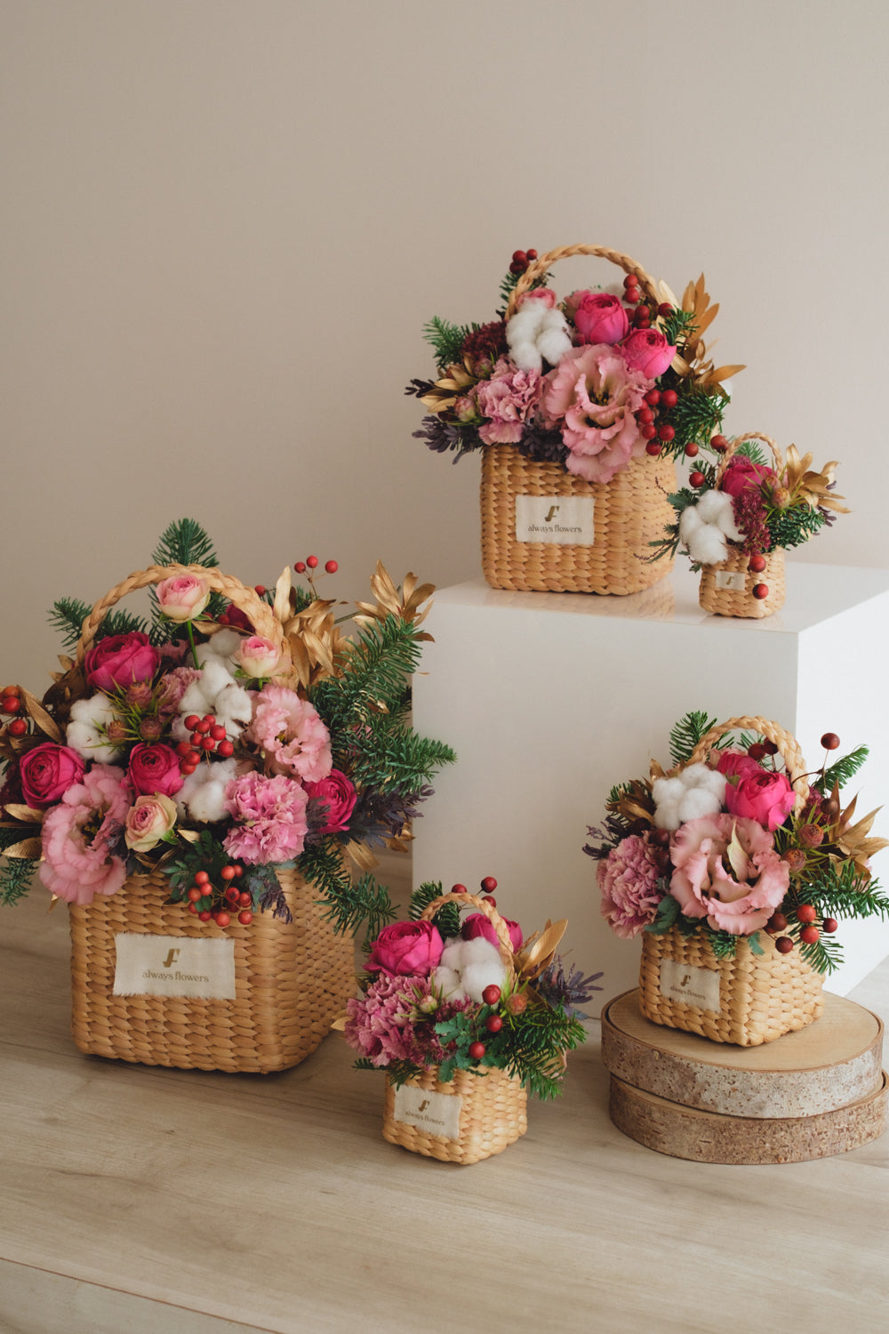 ◆11/29-12/26お届け限定◆Flower BAG No.3/フラワーバッグアレンジ ピンクジルコン/生花