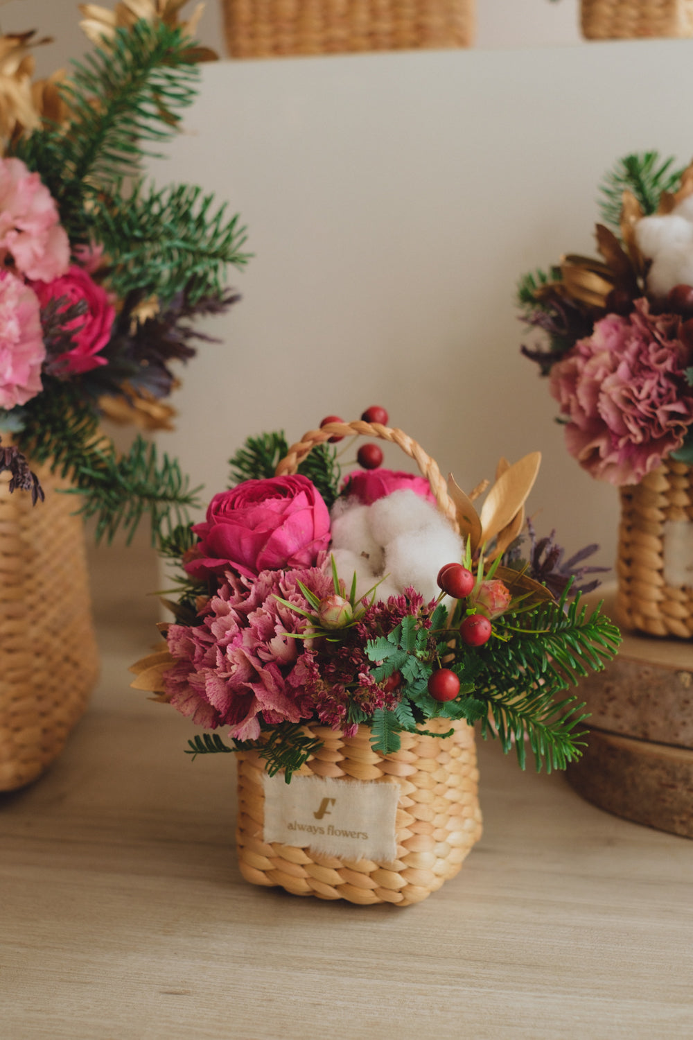 ◆11/29-12/26お届け限定◆Flower BAG No.3/フラワーバッグアレンジ ピンクジルコン/生花