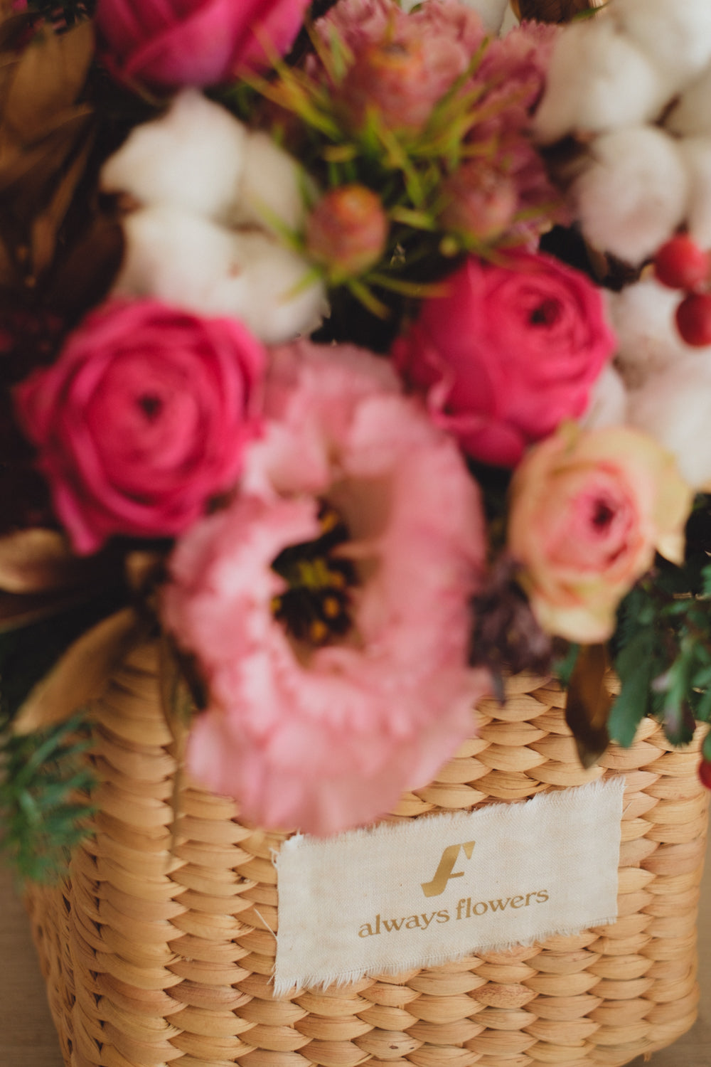 ◆11/29-12/26お届け限定◆Flower BAG No.3/フラワーバッグアレンジ ピンクジルコン/生花