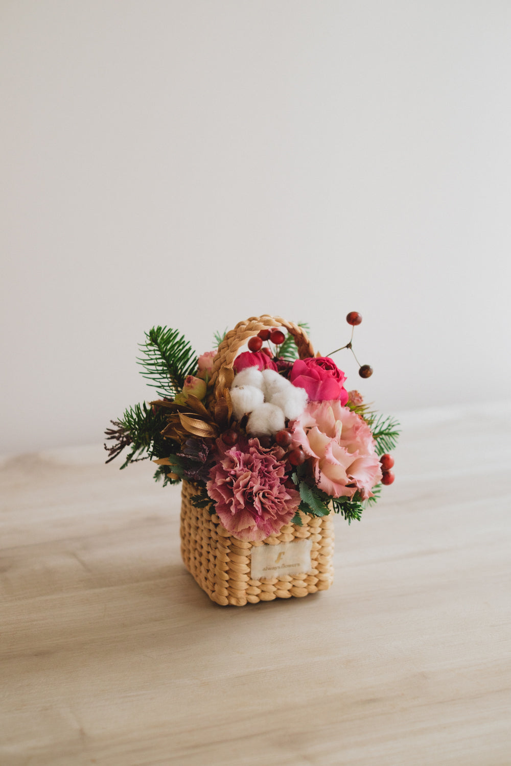 ◆11/29-12/26お届け限定◆Flower BAG No.3/フラワーバッグアレンジ ピンクジルコン/生花