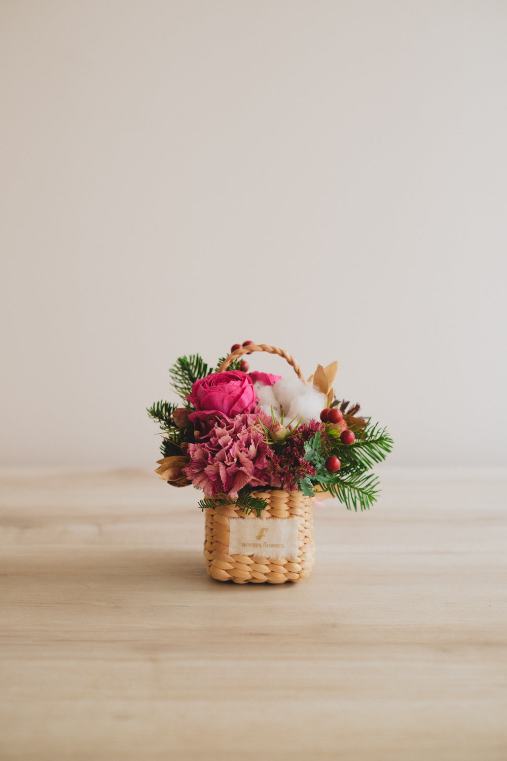 ◆11/29-12/26お届け限定◆Flower BAG No.3/フラワーバッグアレンジ ピンクジルコン/生花