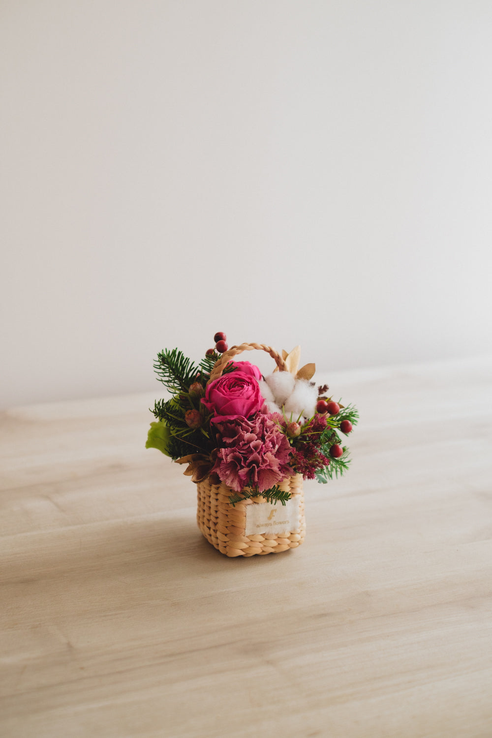 ◆11/29-12/26お届け限定◆Flower BAG No.3/フラワーバッグアレンジ ピンクジルコン/生花