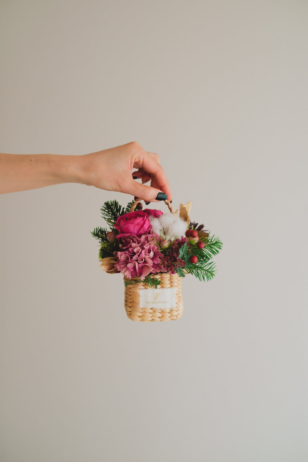 ◆11/29-12/26お届け限定◆Flower BAG No.3/フラワーバッグアレンジ ピンクジルコン/生花