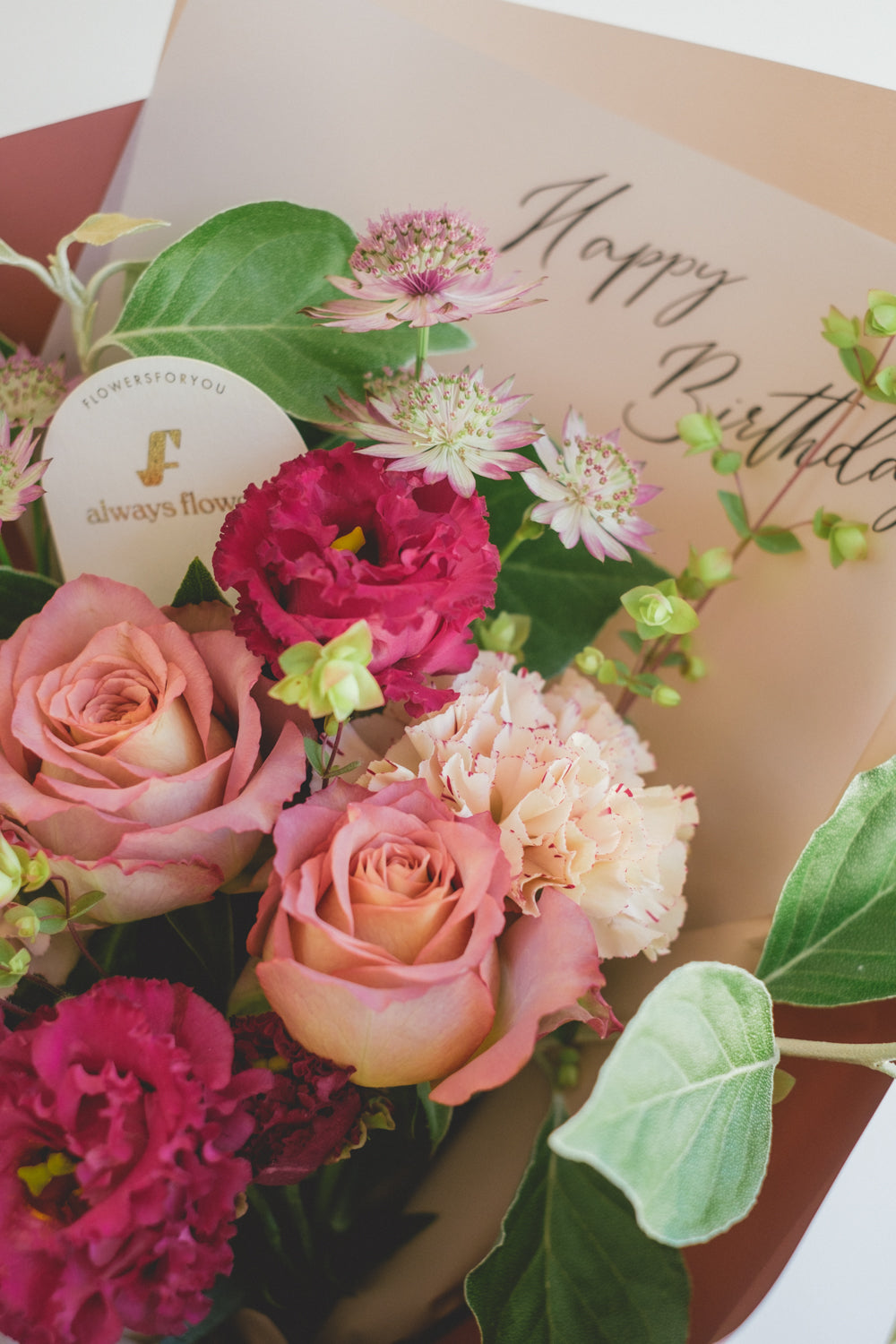 Message Bouquet & Flower Vase/メッセージブーケ&フラワーベースセット/モーヴピンク