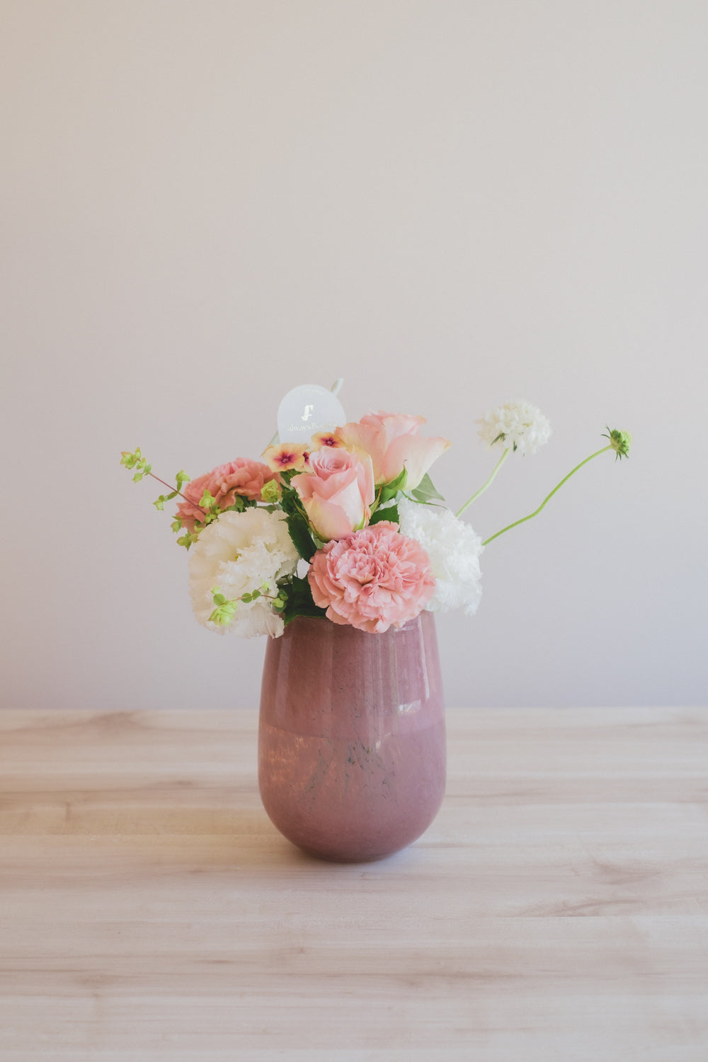 Message Bouquet & Flower Vase/メッセージブーケ&フラワーベースセット/シャンパンピンク