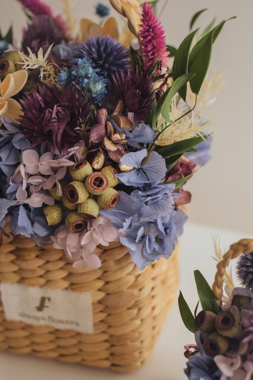 ◆季節限定デザイン◆Flower BAG No.3 /スクエアカゴバッグ オーセンティック/ドライ・プリザーブドフラワー