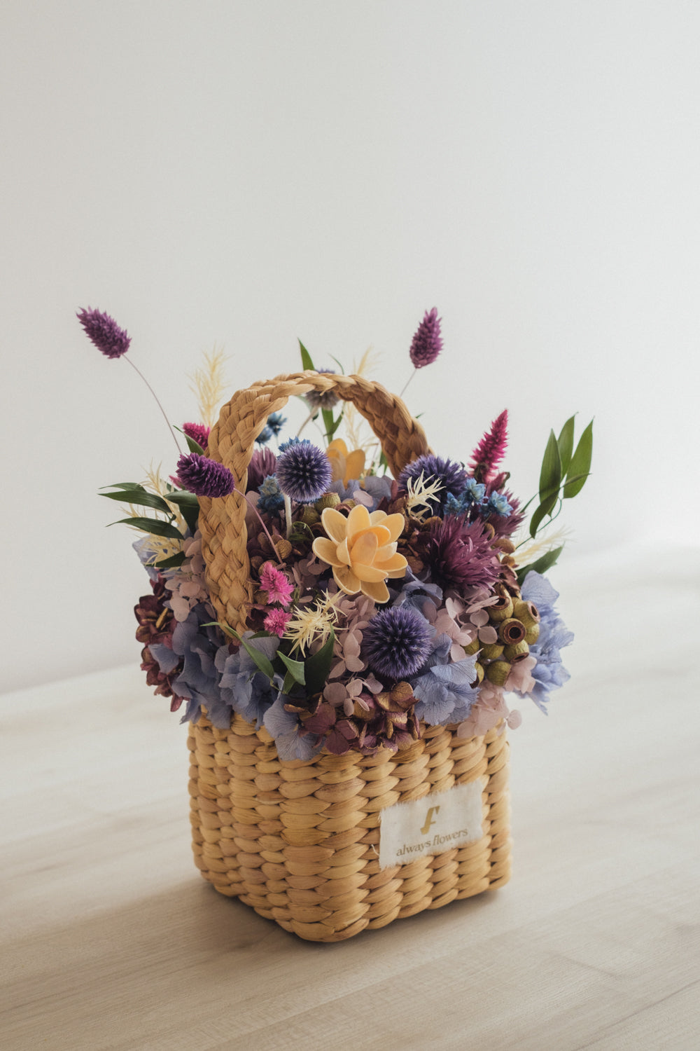 ◆季節限定デザイン◆Flower BAG No.3 /スクエアカゴバッグ オーセンティック/ドライ・プリザーブドフラワー