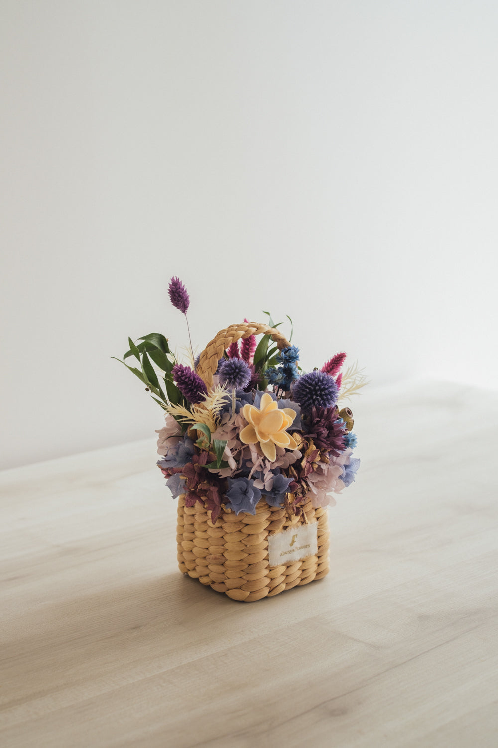 ◆季節限定デザイン◆Flower BAG No.3 /スクエアカゴバッグ オーセンティック/ドライ・プリザーブドフラワー