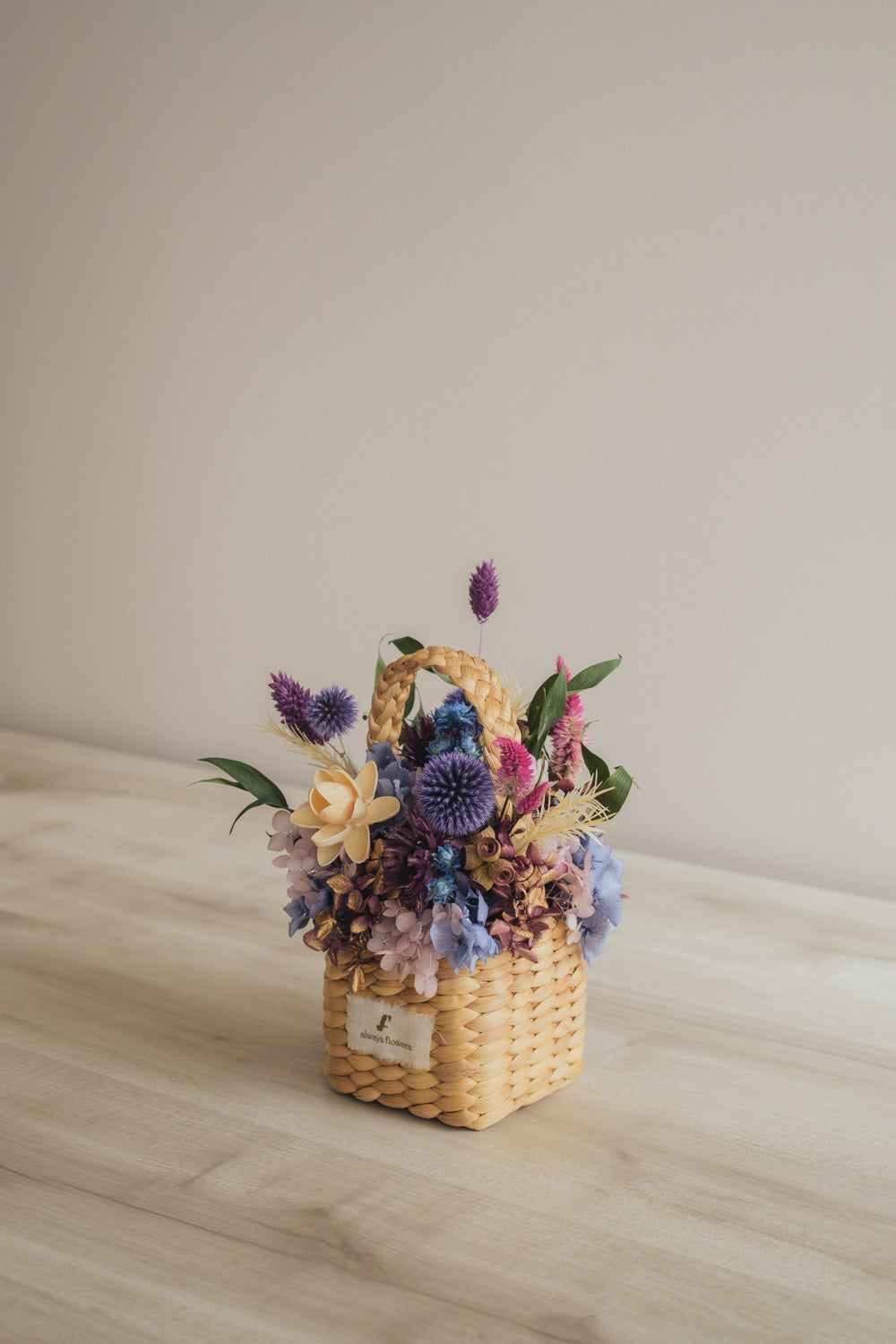 ◆季節限定デザイン◆Flower BAG No.3 /スクエアカゴバッグ オーセンティック/ドライ・プリザーブドフラワー