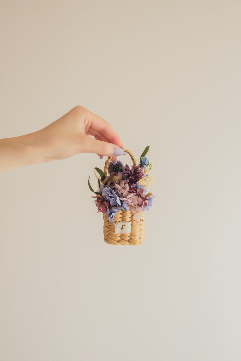 ◆季節限定デザイン◆Flower BAG No.3 /スクエアカゴバッグ オーセンティック/ドライ・プリザーブドフラワー