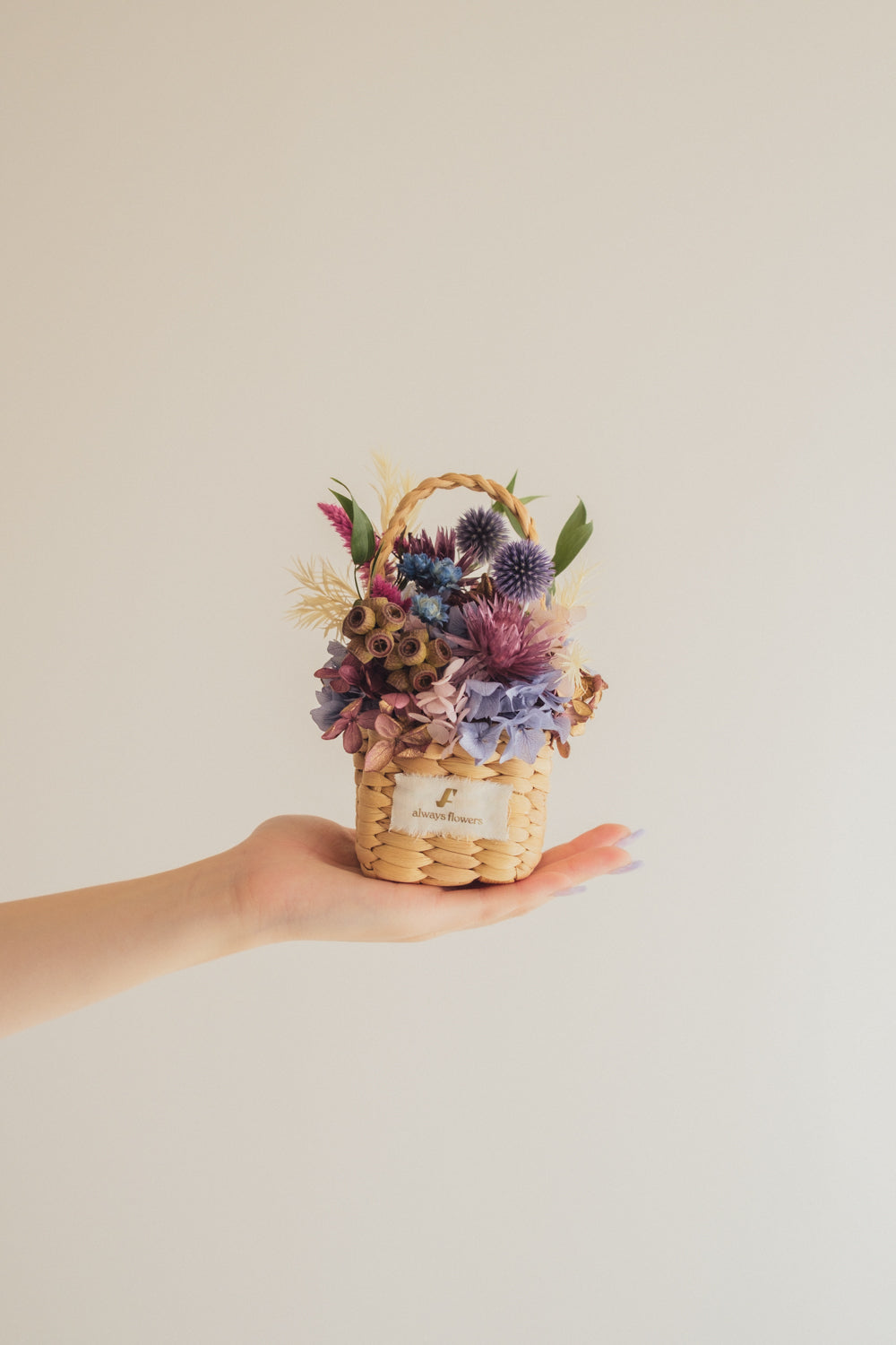 ◆季節限定デザイン◆Flower BAG No.3 /スクエアカゴバッグ オーセンティック/ドライ・プリザーブドフラワー