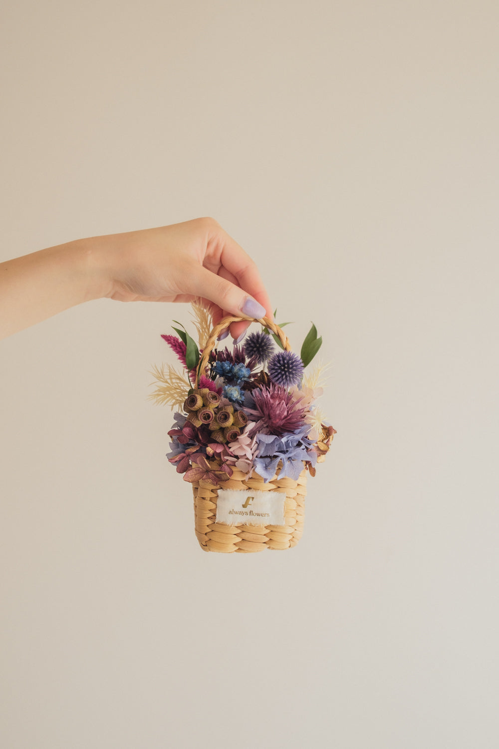 ◆季節限定デザイン◆Flower BAG No.3 /スクエアカゴバッグ オーセンティック/ドライ・プリザーブドフラワー