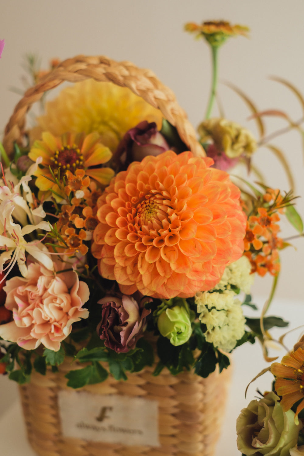 ◆9/24-10/31お届け限定◆Flower BAG No.3 /スクエアカゴバッグ オータムパレット/生花