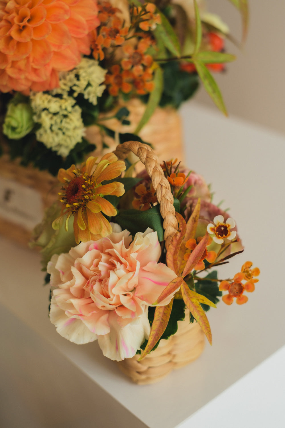 ◆9/24-10/31お届け限定◆Flower BAG No.3 /スクエアカゴバッグ オータムパレット/生花
