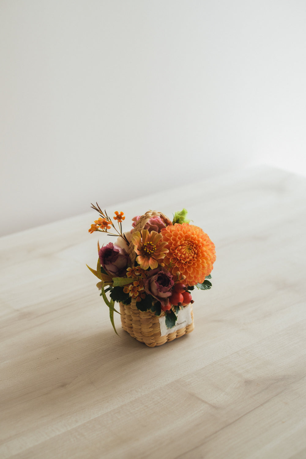 ◆9/24-10/31お届け限定◆Flower BAG No.3 /スクエアカゴバッグ オータムパレット/生花